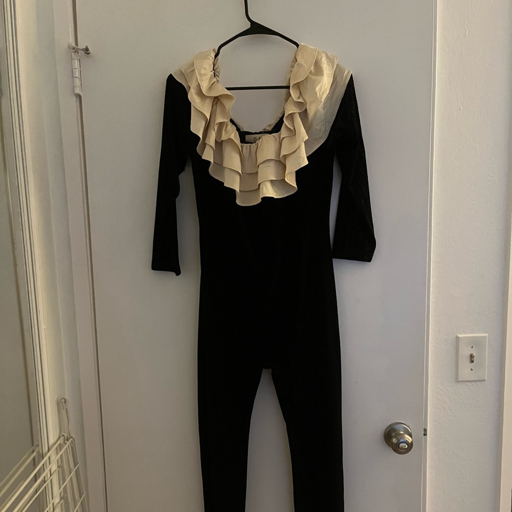 Fashion Brand Company Velvet Mesh Pierrot Jumpsuit